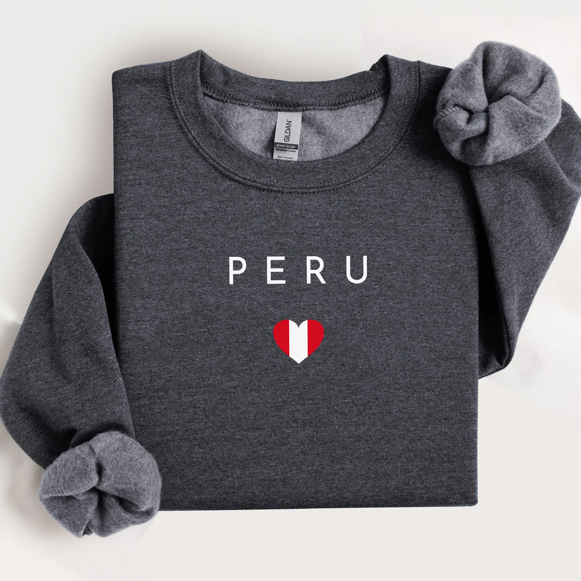 Peru Pullover Sweatshirt, Peru Crewneck Shirt, Peru Souvenir Gift, Peruvian Flag, Travel Sweater