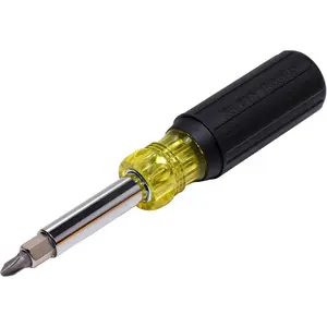 11-in-1 Multi-Bit Screwdriver / Nut Driver with Phillips, Slotted, Square and TORX Bits, Cushion Grip Handle