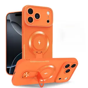 Magnetic Smartphone Case with Invisible Stand Shockproof Full Coverage Protector for IP 17 Pro Max 16 Pro Max 15 14 13 Models Handheld Cellphone Accessories