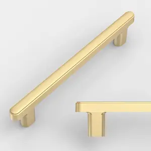 10 Pack Brushed Gold Cabinet Pulls 5 Inch(128mm) Hole Center Drawer Pulls Cabinet Hardware Kitchen Cabinet Handles for Bathroom Dresser Pulls