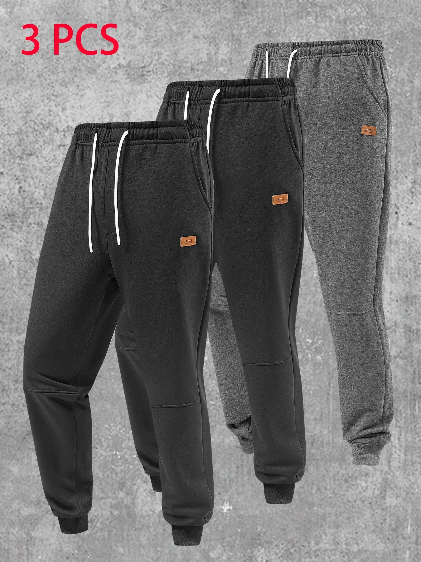 3-Pack Unisex Cuffed Athletic Pants for Spring & Autumn - Multi-Color Options, Ideal for Fitness, Outdoor Activities & Daily Wear, Comfortable & Stylish Seasonal Essential, Athleisure Style Pants