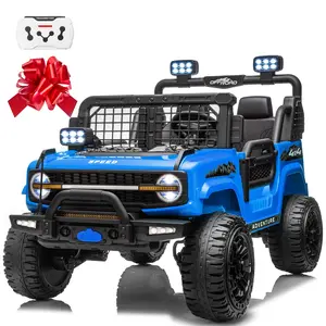 JOYRACER 800W 4WD 24V Ride on Toys with Remote Control, 7AH Battery Powered Truck Vehicle, 2 Seater Kids Electric Car w/ Spring Suspension, Bluetooth Music, Outdoor Toys Gift for Boys and Girls Aged 3-8