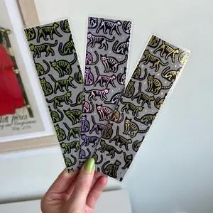 Cat Skelly Handmade Foil Bookmark