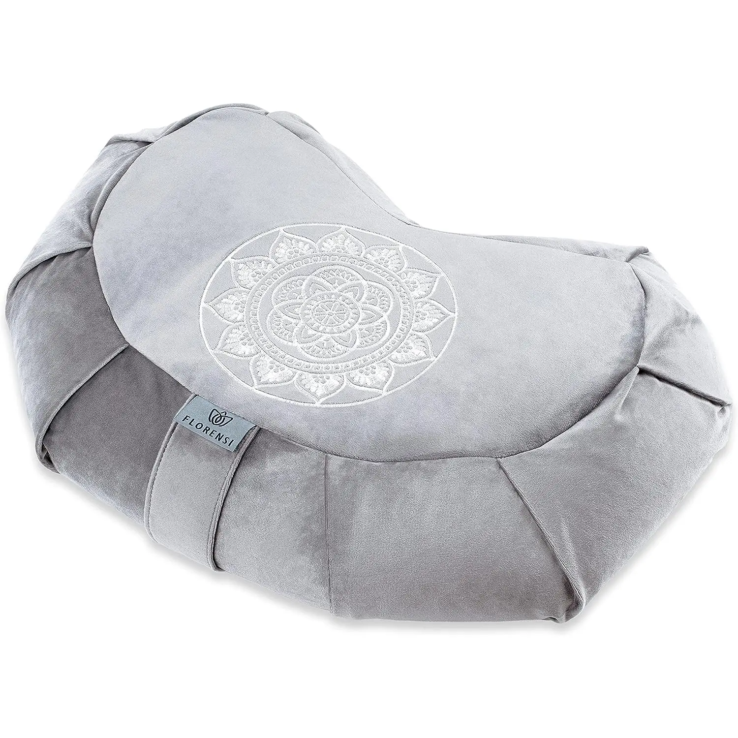 Florensi Meditation Cushion - Comfortable Floor Pillow - Traditional Tibetan Meditation Pillow with Beautiful Velvet Cover - Large Floor Cushion Seating for Adults - Premium Yoga Buckwheat Bolster