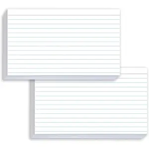 White Index Cards 5x8 Ruled, 50 count File Note Cards, Lined Index Cards, Flash Cards, Study, Flashcards for Studying, Notecards for Studying, Note Taking and