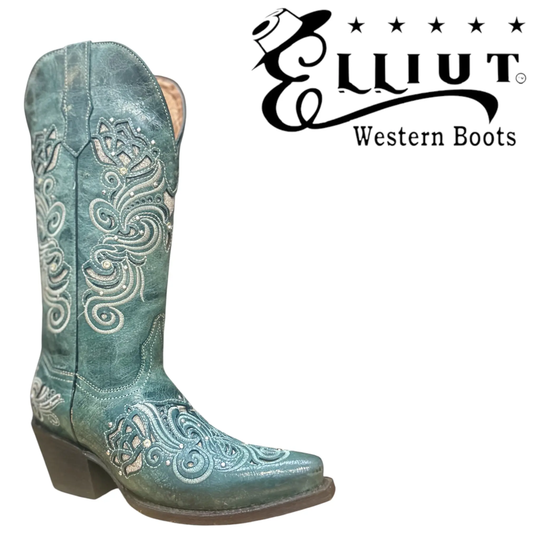 Women's Tornado Green Floral Design Fashion Boot