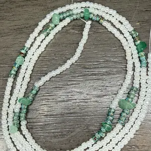 Seafoam jewel tie on waist beads Seafoam jewel tie on waist beads