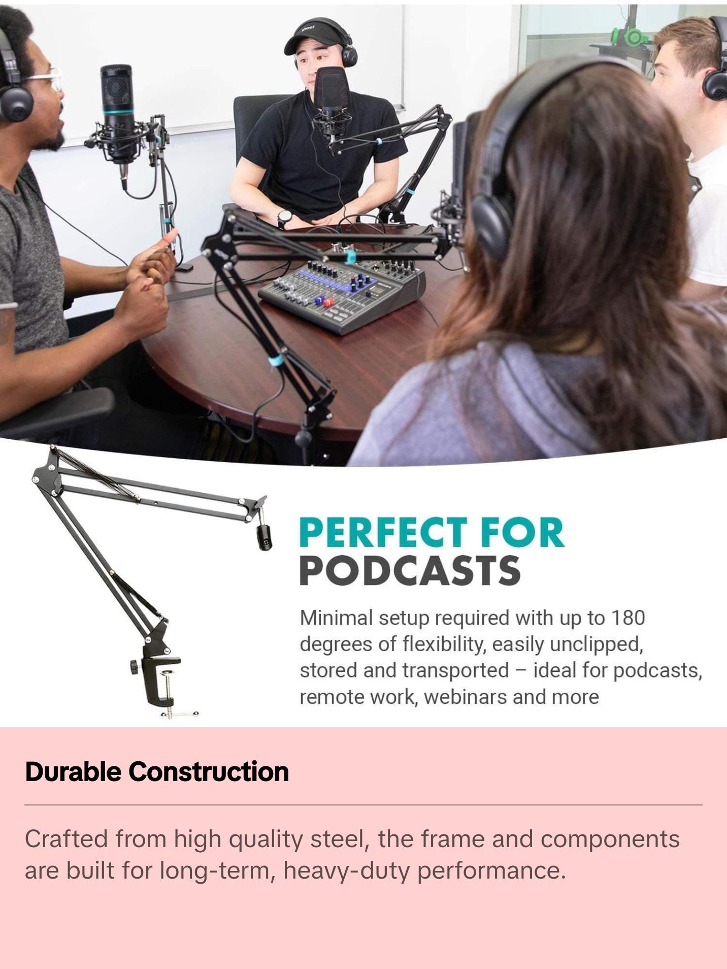 ASM-5 | Microphone Scissor Arm With Desk Clamp | Movo