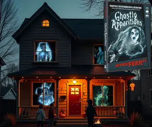 AtmosFX Ghostly Apparitions Digital Decorations DVD for Halloween Holiday Projection Decorating