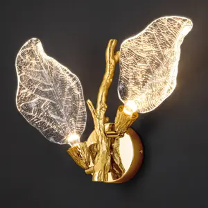 Wall Sconces Leaf Sconces Wall Lighting LED Wall Lights for Living Room Vanity Lighting Fixtures for Bathroom Hallway, Living Room, Stairs, 1Pack