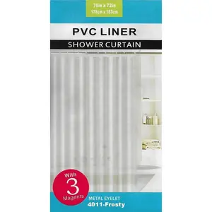 4011-1 PVC Shower Curtain Liner 70x72 Beige Solid with 12 Metal Eyelets Waterproof Durable Home Goods Restroom Essentials Bathroom Decoration Accessories Bathroom Accessory