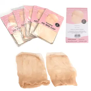 idoli Skinlike HD Wig Cap, 2 Pieces Invisible and Sheer Breathable Ultra-thin Stretchy Stocking Caps for Lace Front Wigs