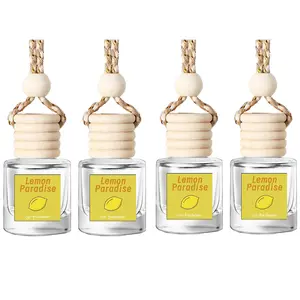 4PCS Lemon Car Air Freshener – Long-Lasting Hanging Diffuser Bottles for Odor Elimination & Freshness