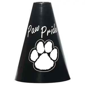 Anderson's Exclusive Black and White Paw Pride 7" Megaphone Noisemaker Boost School Spirit Cheerleader Sports Football Basketball Homecoming Squad Team Party Dance Club Performance Fan Pack of 10