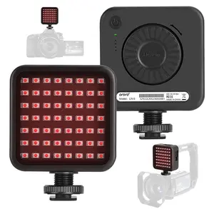 Ordro LN-5 Mini IR Night Vision Light Infrared Photography Light for Video Camera Camcorder Built-in Rechargeable Battery with 3 Cold Shoe Mount for Vlog Video Recording