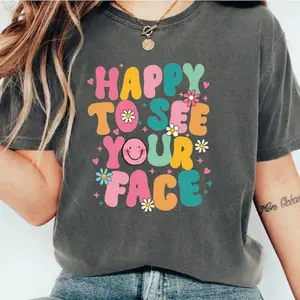 Happy To See Your Face T-Shirt, Smiley Face Shirt, Start of School Tee, Preschool Teacher Shirt, Cute Back to School Gift