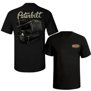 TLXT Peterbilt Truck T-Shirt Bold Semi-Truck Graphic Tee for Truckers Diesel Lovers Classic Big Rig Logo Shirt Perfect Gift for Peterbilt Enthusiasts Drivers Hauling Fans