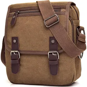 Canvas Messenger bag for Men Women Crossbody Bag  Bag Travel Bag for Teen Work Daily Satchel Bag