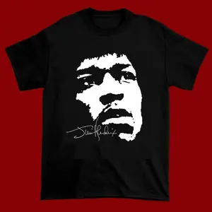 JIMI HENDRIX Signature Black Men T Shirt Gift Fan Unisex