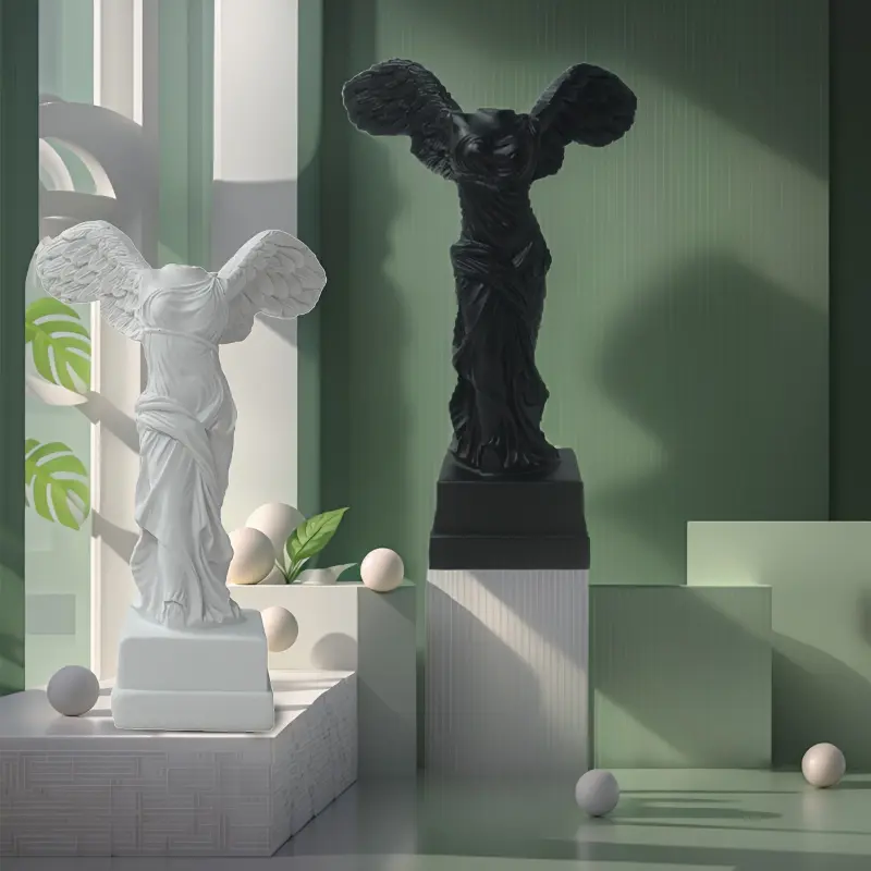 Modern Headless Angel Resin Statue - Versatile Resin Figure for Home, Office Decor - Ideal for Halloween, Christmas - Gift for Art Lovers, Home Decor Enthusiasts - Unique Room Ornament Ggc1066-Black, Resin Figures