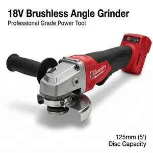 Milwaukee M18 125mm Brushless Angle Grinder With Battery And Charger For Metal Cutting Grinding  power torque powertools spindle durable tool Cordless