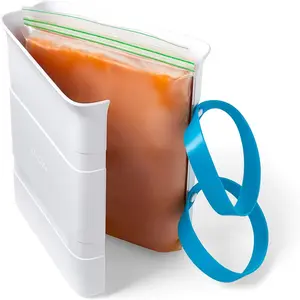 Freezer Food Block Maker, 6 Cup, Meal Prep Bag Container to Freeze Soup and Leftovers