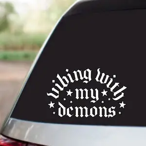 Vibing with My Demons Decal Car Sticker, Mirror, Window Decorative Sticker, Vinyl Decal, Car Accessories