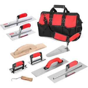 2 count Notch Trowel Set &  8 count Masonry Hand Tool Set
