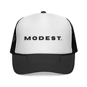 Modest Trucker Hat — Minimalist Mesh Cap with "MODEST." Text