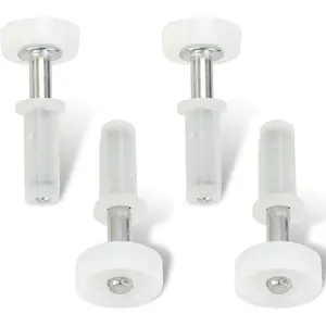 Spring-Loaded Bi-Fold Closet Door Top Roller Guide Wheels, 7/8" Diameter, Replacement 4-Pack