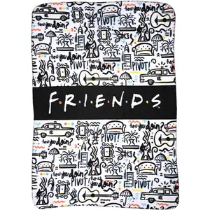 Northwest  - Friends TV Show How You Doin' & Pivot NYC Fleece Throw Blanket, Soft and Cozy Lightweight Plush Fabric Bed Cover and Room Décor