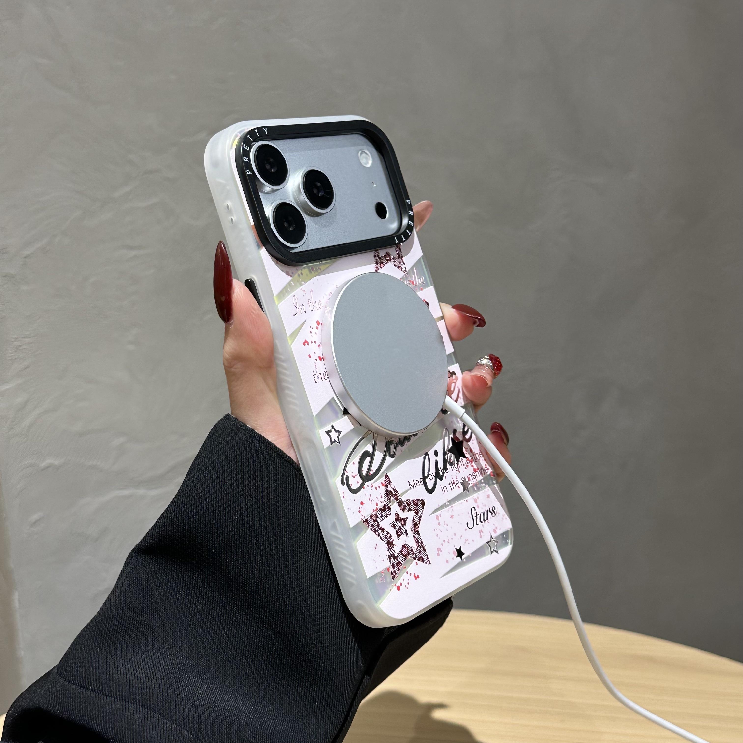 Leopard print star fashion pattern phone case for iPhone 17 Pro Max, 16 Pro, 15, 14, 13, 12, and 17 Air.  Features 3D embossed pattern, full protection, and anti-drop design. A perfect holiday gift for women.