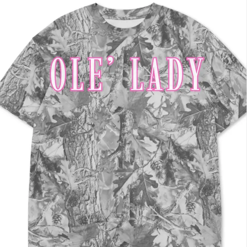 GRAY Camo T-shirt with Hot Pink 'MAMA' 'TEXAS' 'HONEY' 'DARLIN'' Design for Women