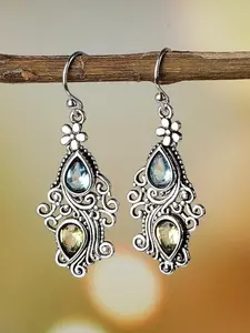 Vintage Flower Design Dangle Earrings, Classic Style Earrings, Fashion Jewelry for Party, Daily Clothing Decor, Trendy All-match & Exquisite Jewelry for Birthday Gift