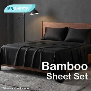 NTBAY Cooling Bamboo Sheet Set for Hot Sleepers, Silky Soft Bed Sheets for Hair and Skin, Temperature Regulating & Breathable Luxury Bedding