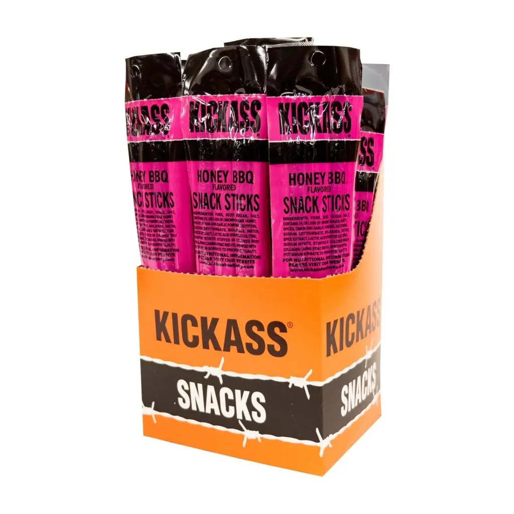 Kickass Honey BBQ Twin Pack Snack Sticks - 16CT Caddy Sweet Dessert