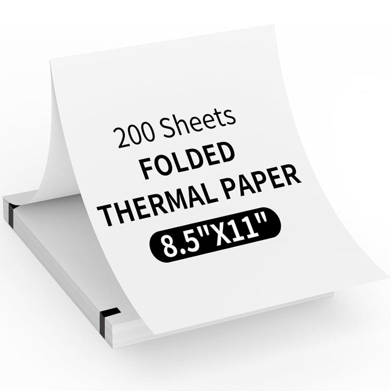 200 Sheets A4 Thermal Paper, Suitable for Portable Printers, Continuous Foldable Thermal Paper, High-Quality Files (8.27x11.69 Inches)