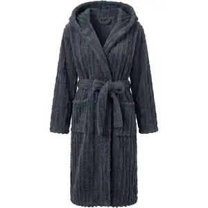 Fuzzy Soft Robes for Women, Long Plush Hooded Robe Fluffy Warm BathrobesGift