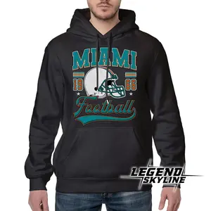 Miami Football Vintage Unisex Retro Style Hoodie, Gift for Miami Fans