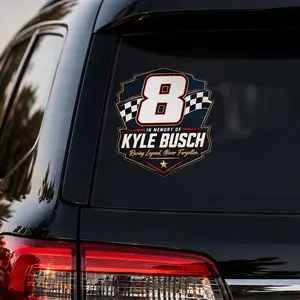 Forever Rowdy Kyle Busch 8 Vinyl Sticker, Racing Legend Memorial Decal, Waterproof Car Window Motorcycle Laptop Helmet Sticker, Motorsport Fan Gift Collectible