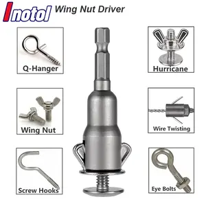 Slot Wing Nut Driver Sleeve Drill Bit Socket Adapter Power Tool Butter Fly Panel Screw Eye C Hook Hex Bolt Hurricane Shutter, Accessory Screwdriver Bits