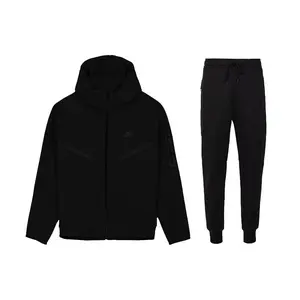 Nike Sportswear Tech Fleece Windrunner Full Zip Hoodie & Pant Set (FW24) Black/Black (men) by StockX