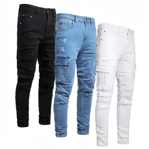 JUNBAOSS Men's 1，3 Pack Slim Fit Stretch jeans Distressed Straight Leg Cargo Skinny Denim Pants for Casual Streetwear Comfort Flex Waist Classic 5-Pocket Stylish Jeans SpringStatements