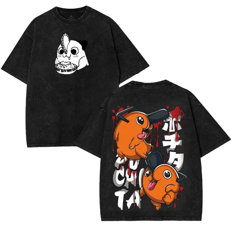 valentine shirts Washed  Sided Print Anime Manga Game T Shirt Menswear Soft Double Sided Epic Streetwear Graphic Tees Tops streetwear t-shirt clothes Casual Crewneck