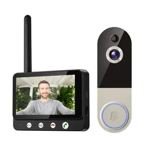 Video Doorbell with 512GB Free Cloud Storage, 4.5" Monitor, Night Vision, Wide-Angle Lens - Wireless Home Surveillance System