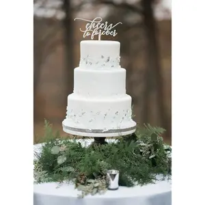 "Cheers to Forever" Rustic Wedding Cake Topper