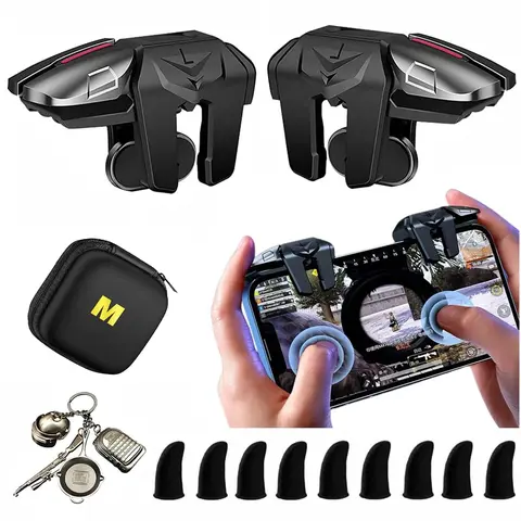 PUBG Mobile Triggers Combo, L2R2 4 Triggers Mobile Phone Controller for PUBG/Fortnite/Call of Duty/Rules of Survival, Aim & Fire Trigger for iPhone & Android Phones