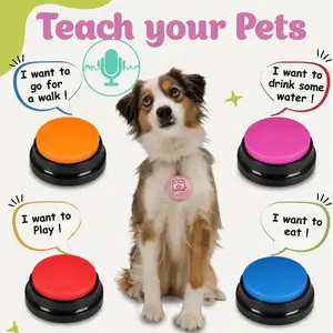 4 Color Voice Recording Button,  Buttons for Communication Pet  Buzzer, 30 Second Record & Playback, Funny  for Study Office  - 4 Color Packs