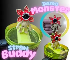 Demo Monster Straw Buddy Straw Topper for Tumbler Cup - Cute Monster Design, Easy to Use, Perfect for Parties & Everyday Use