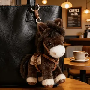 Zodiac Horse Mascot Keychain Charm, Cute Horse Pattern, Lucky Inspired Details, Portable Decorative Pendant, Practical Key Accessory